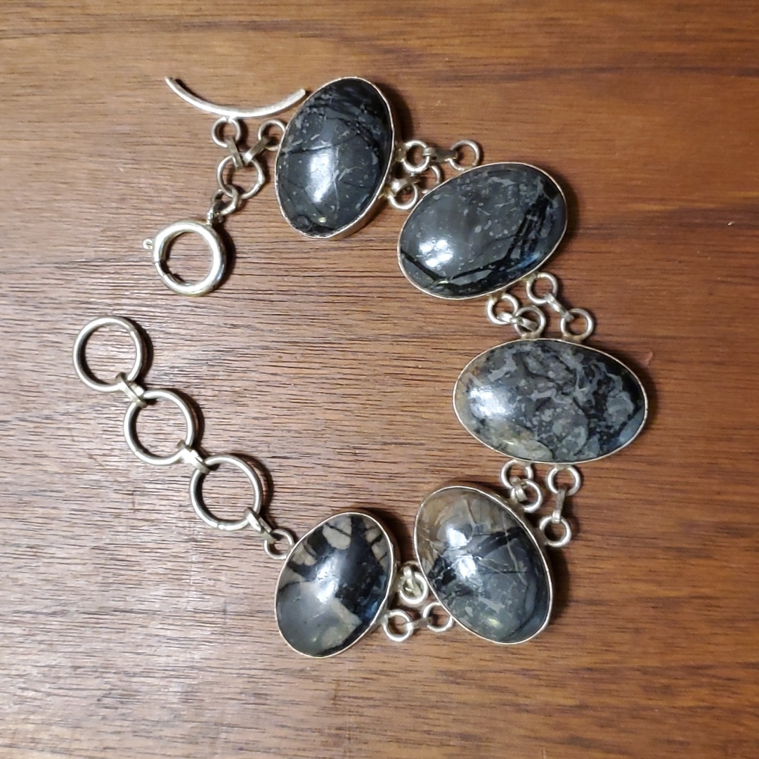 Dumortierite Bezel Set Bracelet